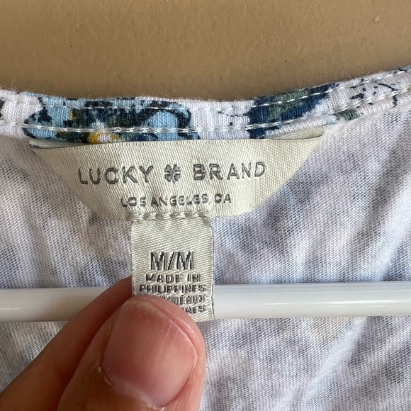 Lucky Brand Boho Long Sleeve Top - Size M - Casual Modest Floral - Picture 2 of 4